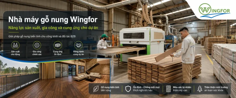 Năng lực sản xuất tại nhà máy gỗ nung Wingfor