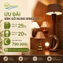 Ưu đãi đèn gỗ nung Wingfor: Giảm tới 25%