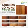 Bảng màu gỗ nung WINGFOR 2026: 9 dòng gỗ đặc trưng từ sáng đến đậm