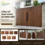 Cổng gỗ Teak nung tại Ninh Hiệp