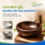 Lavabo gỗ, đá hay ceramic? Cách chọn cho phòng tắm cao cấp