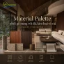 Material Palette: phối gỗ nung với đá tự nhiên, kim loại và vải như thế nào?