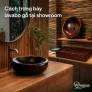Cách trưng bày Lavabo gỗ tại showroom để tăng trải nghiệm