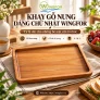 Khay gỗ nung dáng chữ nhật Wingfor: giải pháp trưng bày linh hoạt cho bàn dài và không gian thương mại