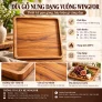 Đĩa gỗ nung dáng vuông Wingfor: lựa chọn hiện đại cho bàn ăn, showroom và decor cao cấp