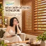 Rèm chớp gỗ nung Wingfor: kiểm soát ánh sáng, riêng tư và chiều sâu nội thất